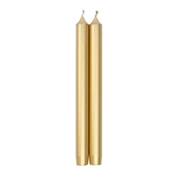 Caspari 10" Straight Taper Candles, Gold - Set of 2 Candles (CA60.2)