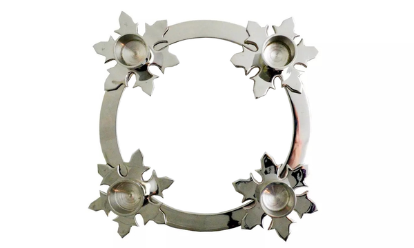 Biedermann & Sons Snowflake Advent Candle Ring, Chrome (H8300)