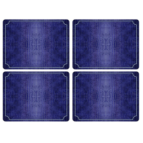 Pimpernel Placemats, Blue Croc Leather - Set of 4