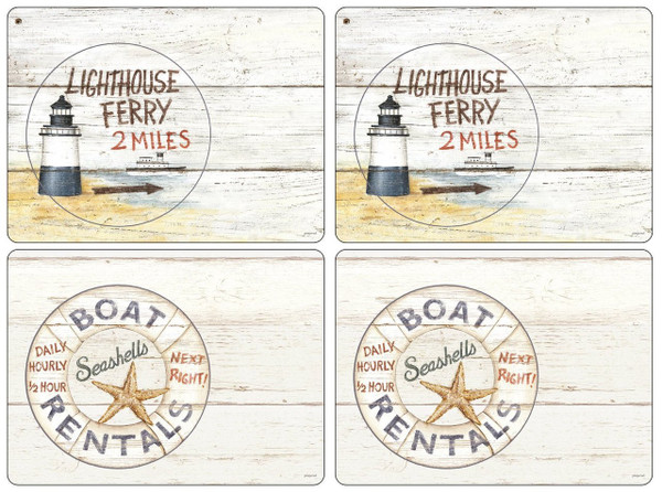 Pimpernel Placemats, Coastal Signs, Set of 4