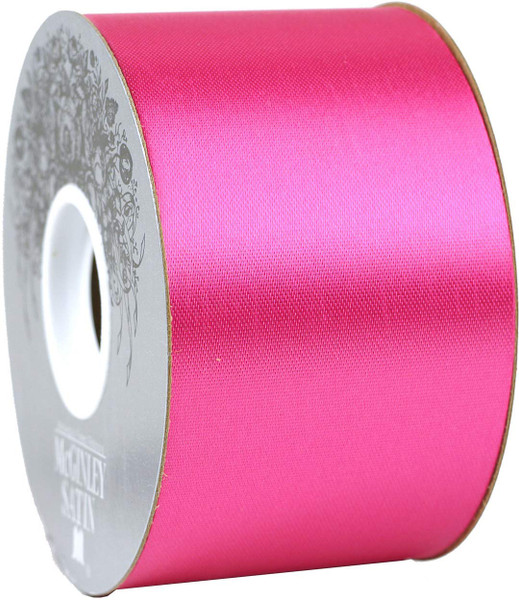 McGinley 50 Yards Cyclamen Pink Acetate Satin Ribbon, 2.5" W
