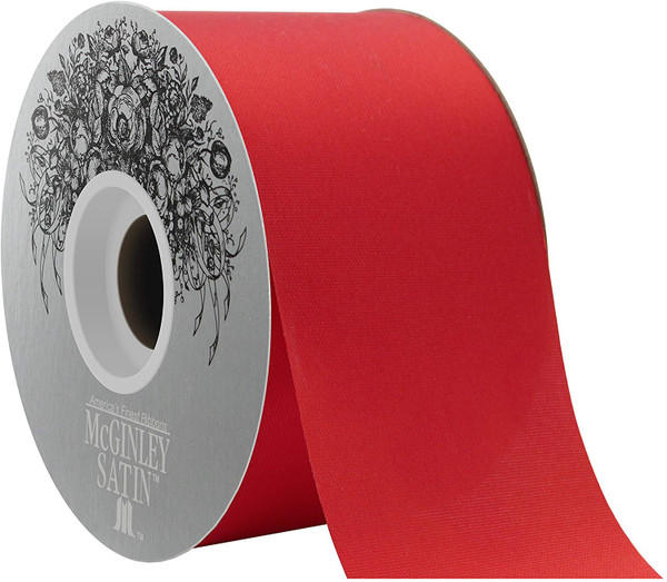 McGinley Satin Acetate Ribbon, Valeria Red - 50yd x 2.5in (282231-055)