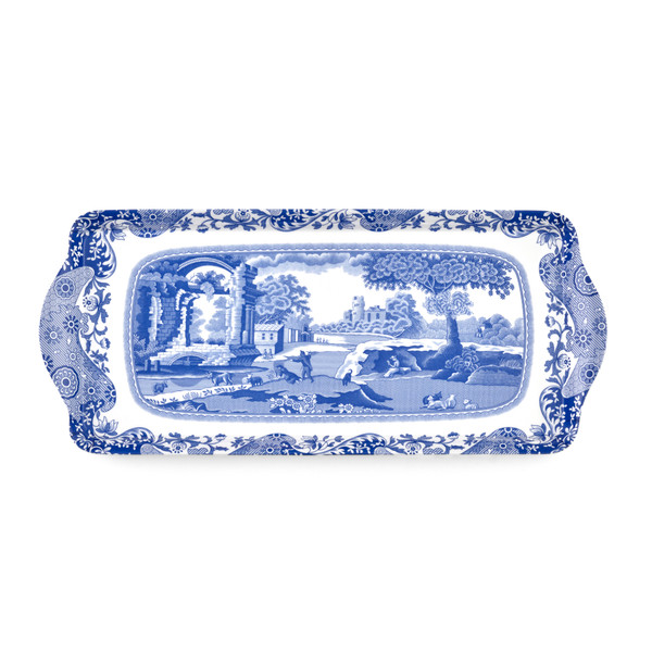Pimpernel Melamine Sandwich Tray, Blue Italian (2019418337)