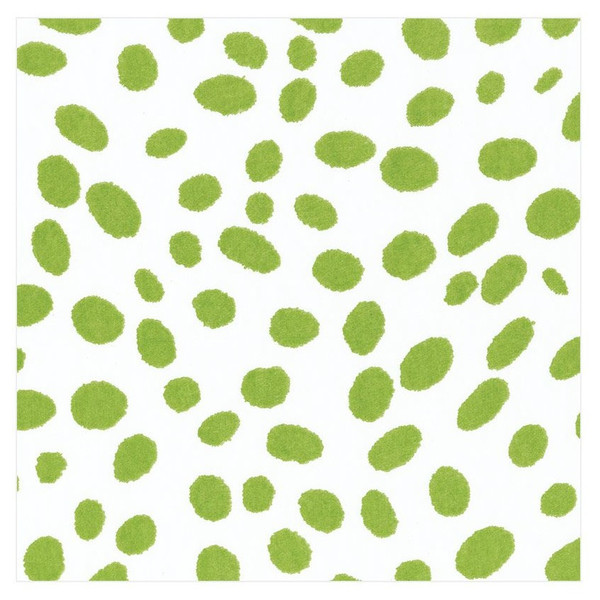 Caspari Paper Linen Luncheon Napkins, Green Spots - 2 Packs (14591LG)