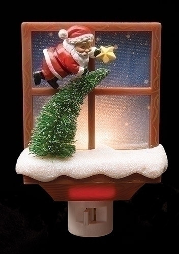 Roman 6" Window Nightlight with Tree and Santa