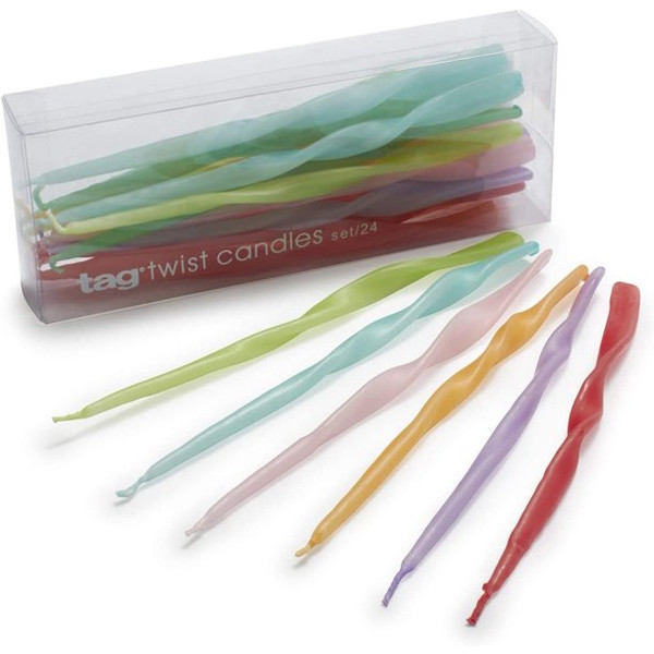 TAG Twisted Mini Taper Candles, Box of 24 (208828)