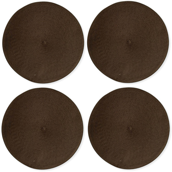 TAG Round Woven Placemats, Chocolate - Set of 4 (555053)