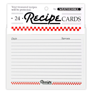HIC Weatherbee Recipe Cards Dividers, 4 x 6 - Set of 24 (096)