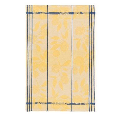 Now Designs Jacquard Tea Towel 100% Cotton, Lemons, Yellow, Blue 18x28”