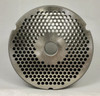 #52 Speco Meat Grinder Plate with 3/16'' Holes - Reversible & Hubbed Plate - 104637 & 103421