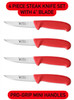 4" - 10cm -- Steak Knife - 3/304/10/202SR - Set of 4  "Red Handles"