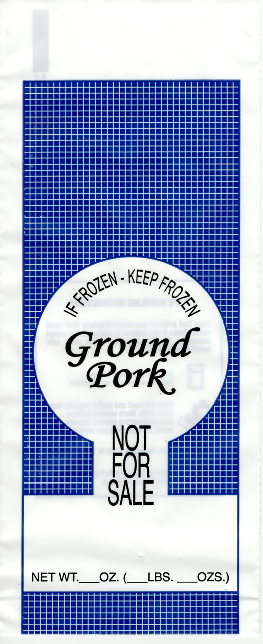 1lb. Ground Pork Meat Bags 1000ea. - Pork "Not For Sale"