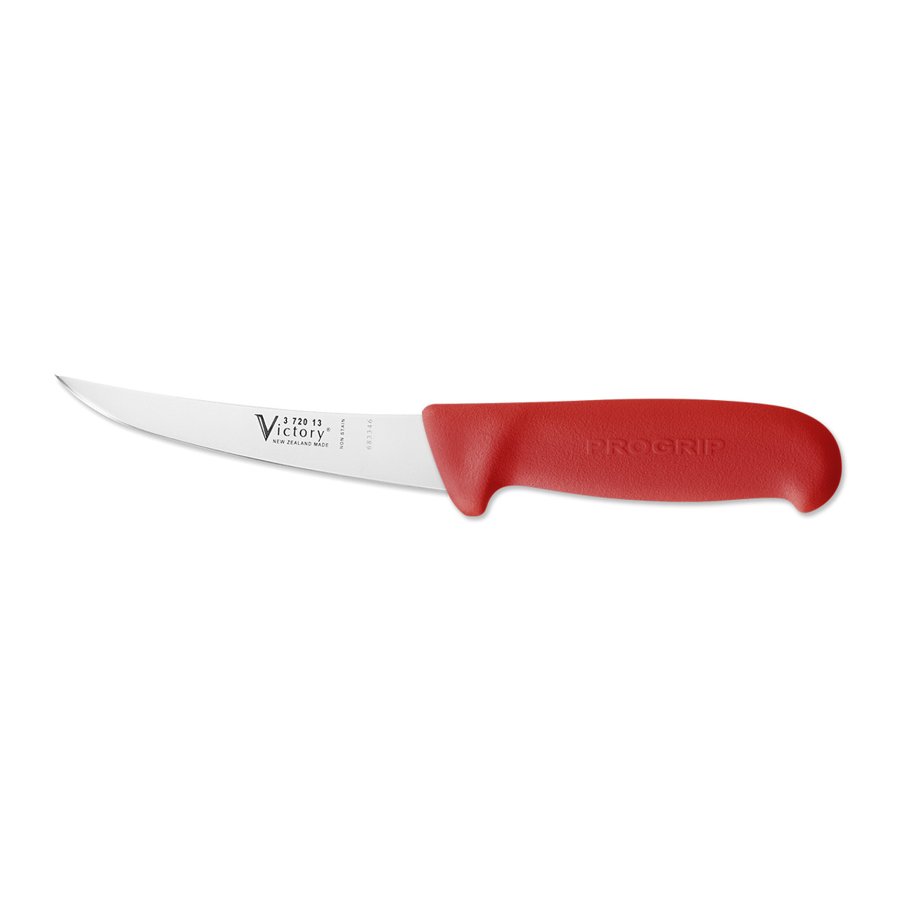5" - 13cm -- Boning Knife - Narrow Curved - "Semi-Flex" - 3/720/13/200R - ProGrip - "Red"