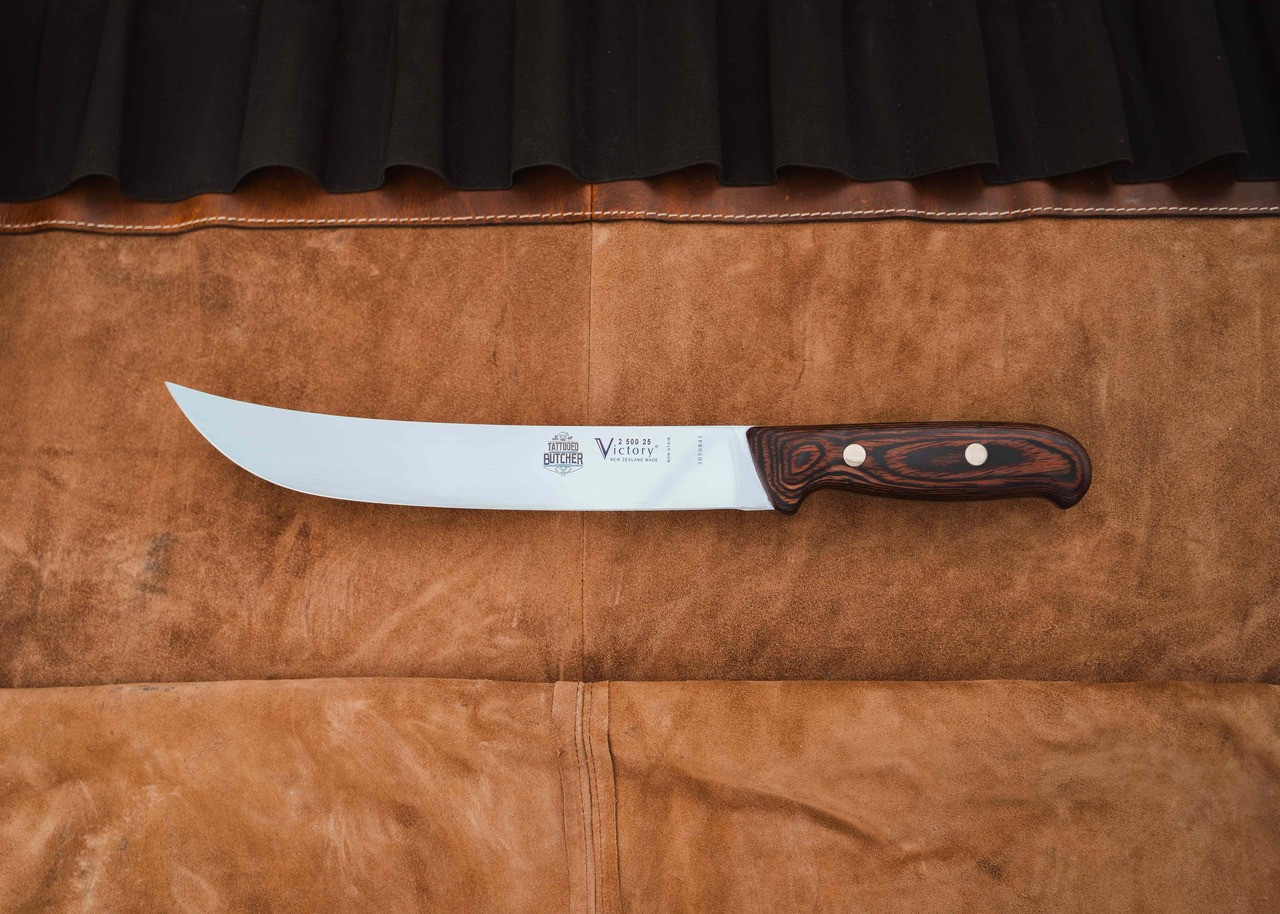 10" - 25cm -- Steak Knife - 2/500/25/130LM - Full Tang - Tattooed Butcher Steak Knife