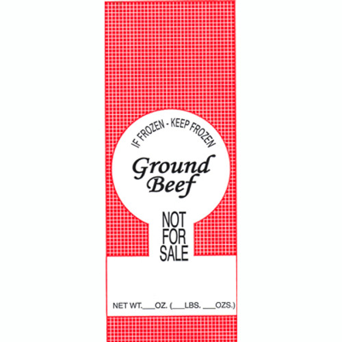 1lb White Poly Unprinted Ground Meat Chub Bags