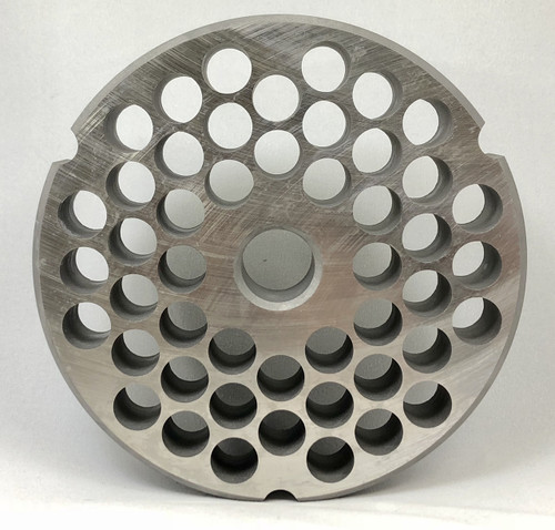 #52 Speco Meat Grinder Plate with 1/2'' Holes - Reversible & Hubbed Plate - 106926 & 107093