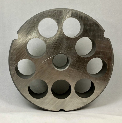 #52 Speco Meat Grinder Plate with 1'' Holes - Reversible & Hubbed Plate - 106615 & 102436