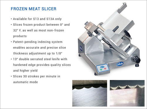 Globe S13-F Manual 13" Frozen Meat Slicer - 1/2HP 