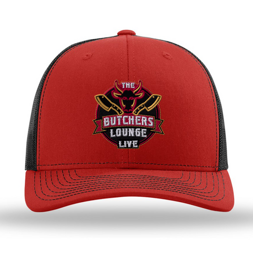 "The Butcher's Lounge Live" -  Richardson 112 Trucker SnapBack - Red/Black