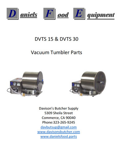 parts dvts daniels list tumbler vacuum marinator shot screen pm