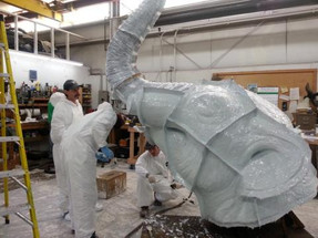 Polygel® Spray-On Mold of 19-Foot Tall Mastodon Sculpture Polygel® Spray-On Mold of 19-Foot Tall Mastodon Sculpture
