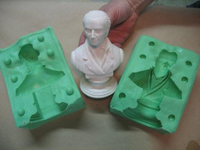 Two Piece Silicone Mold of Small Bust