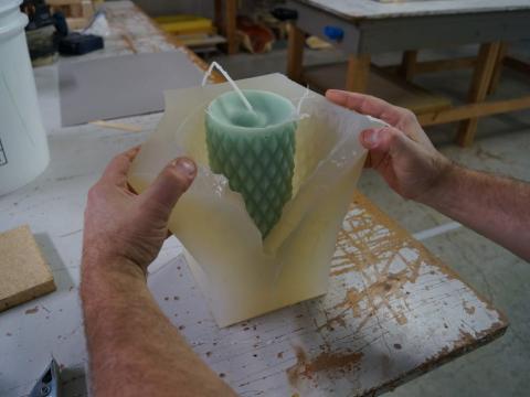 Making A Candle With A Silicone Rubber Mold 