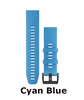 cyan blue silicone watchband at okie dog supply - quickfit 22