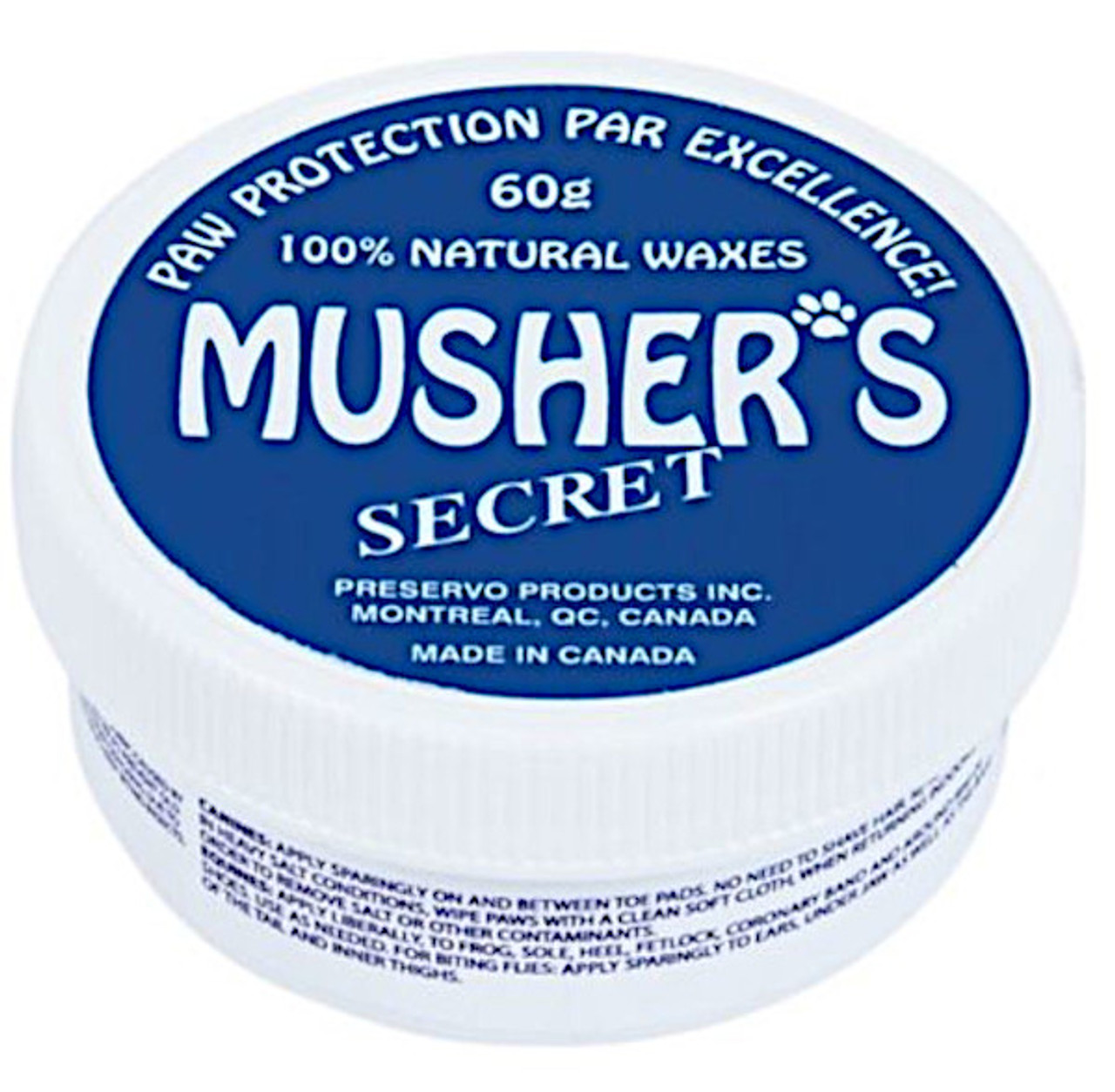 mushers secret 60 gram jar - for paw pads - soothes and heals