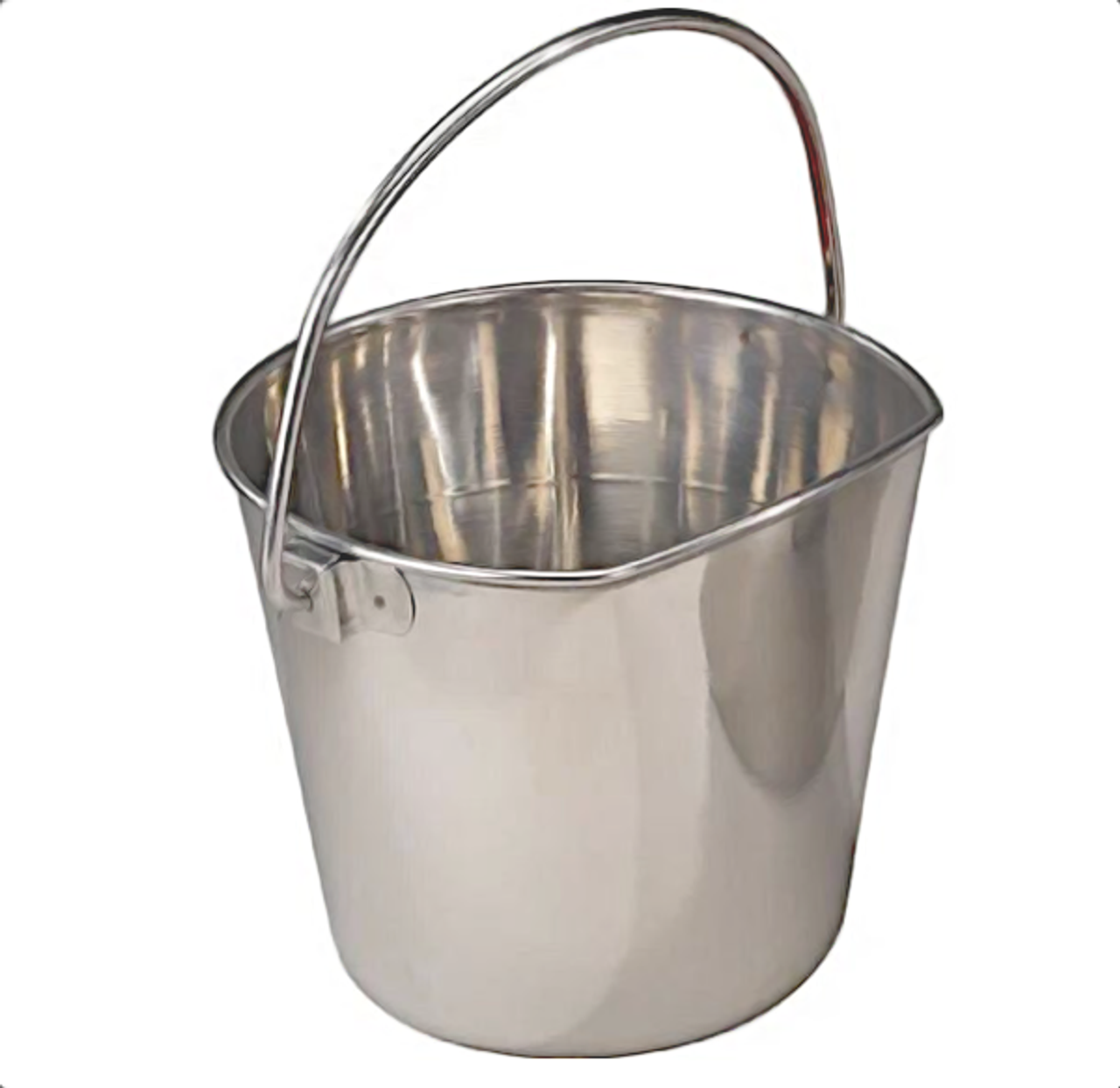 Flat Sided Water Bucket with Riveted Hooks - 6 Quart