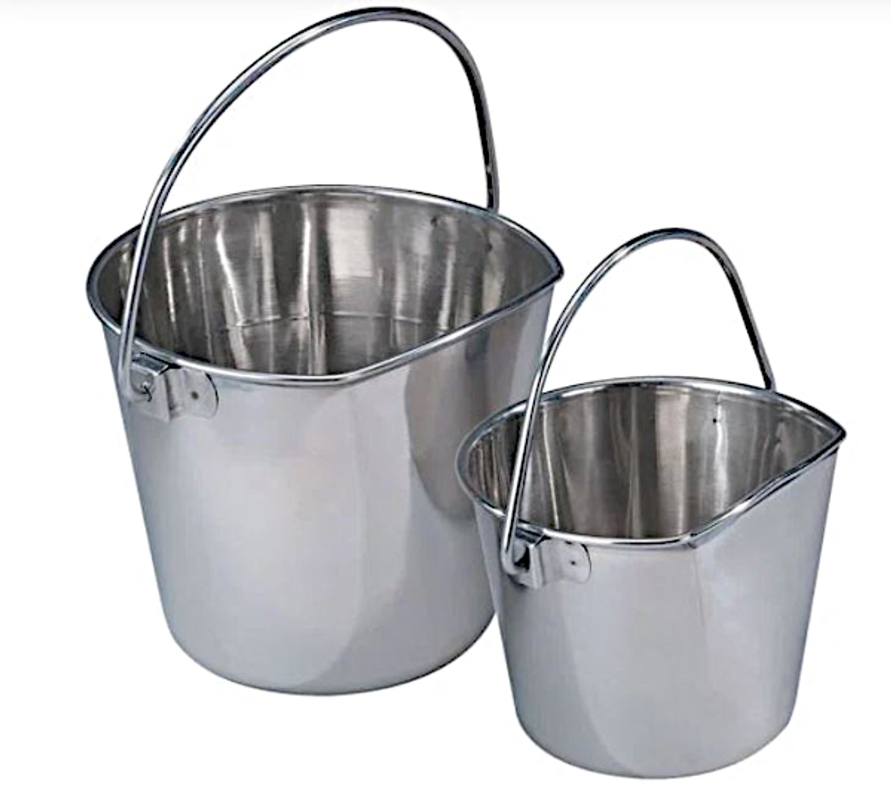 proselect stainless steel buckets in 1 quart, 2 quart, 4 quart, and 6 quart at okie dog supply