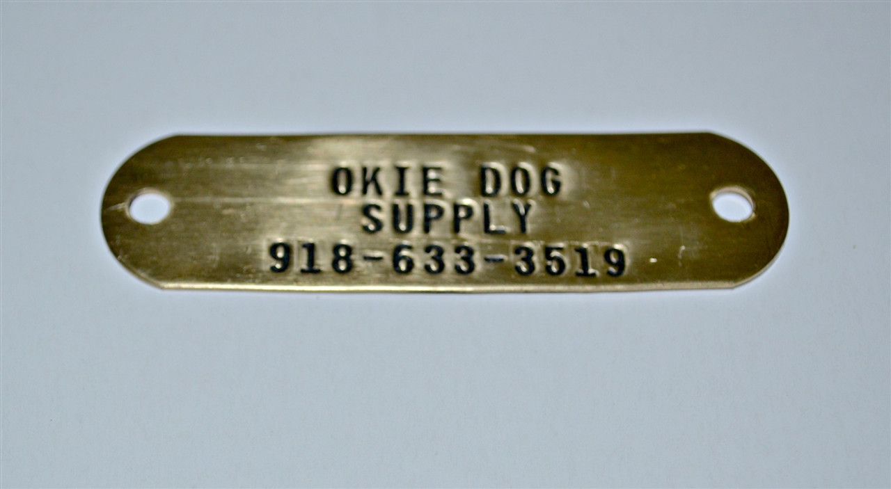 nameplate with black color-stamp option at okie dog supply - hand stamped for a lasting impression