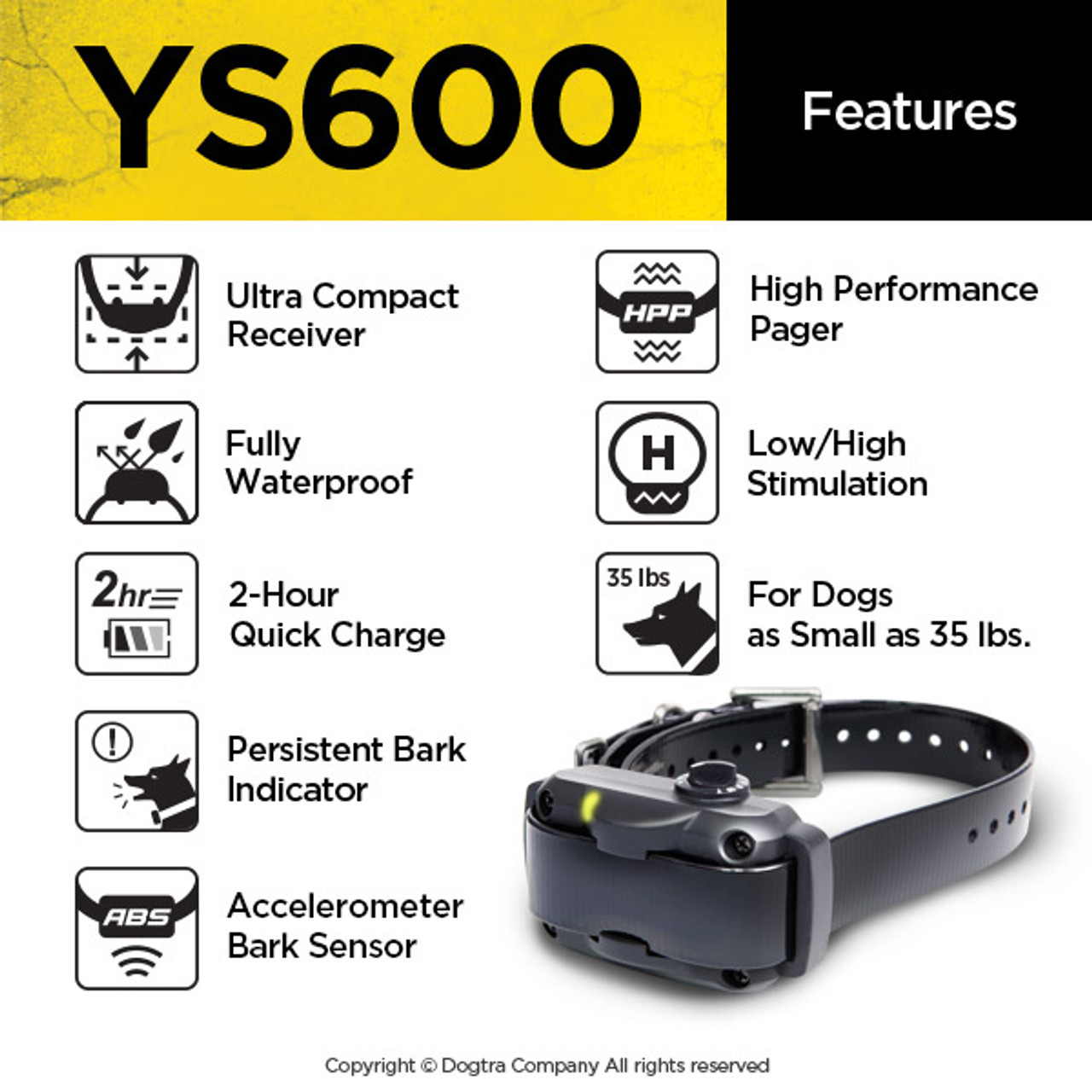 features of the dogtra yapper stopper at okie dog supply - including persistent bark indicator