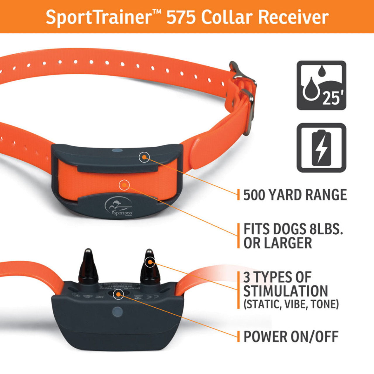sportdog 575e with collar features diagram at okie dog supply