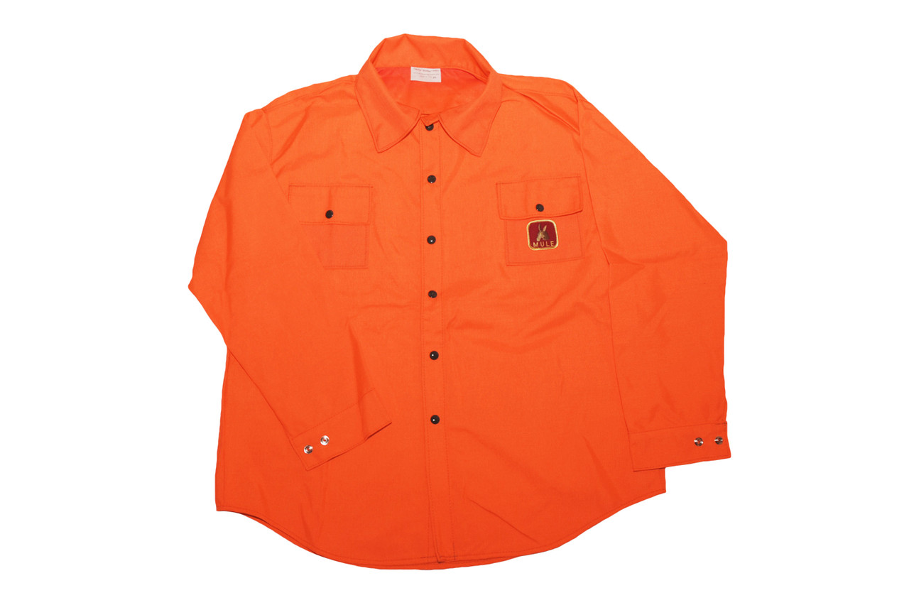 mule brand gear and apparel briarproof shirt in orange at okie dog supply