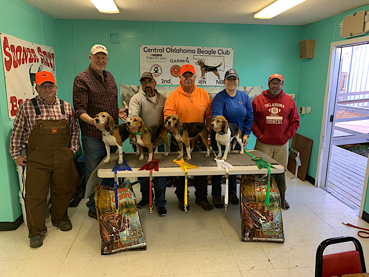 club event with awards provided by okie dog supply - rosettes and leads and the banner too!