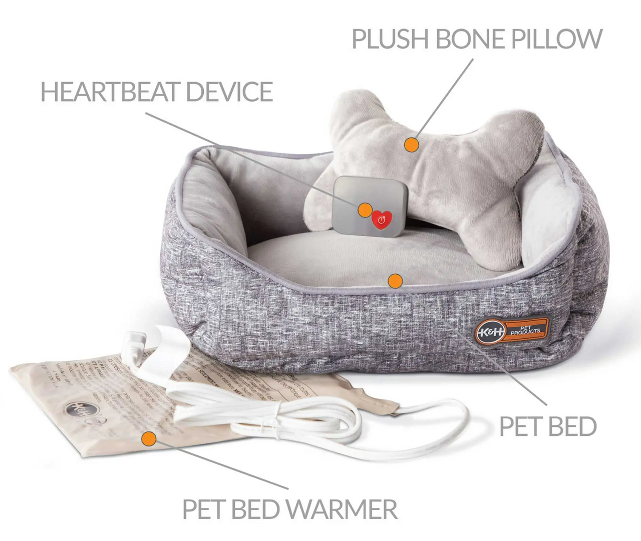 heartbeat bed with warmer for small breed dogs and pups and cats