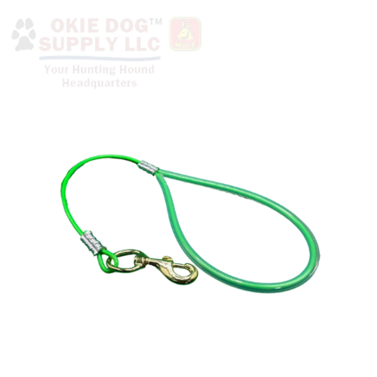 okie dog supply bulldog lead in neon green