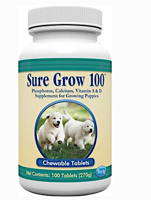 sure grow 100 for puppies - 100ct bottle - make puppies grow big and strong at okie dog supply