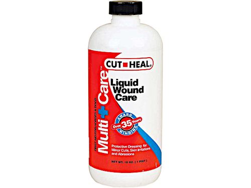 cut-heal-multi care wound care liquid with dauber at okie dog supply - great for wounds and inflammatory issues on all types of animals