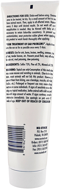 nustock ointment label directions - available at okie dog supply