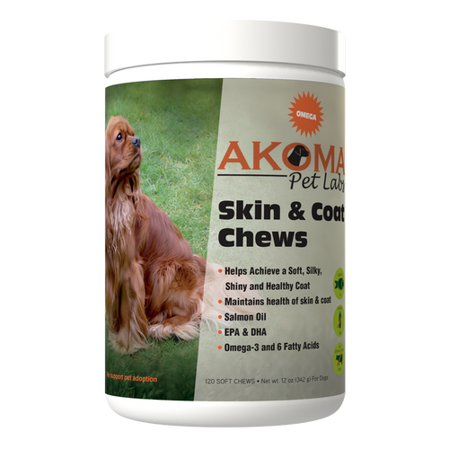 Akoma Pet Products skin and coat chews - 120ct - at Okie Dog Supply