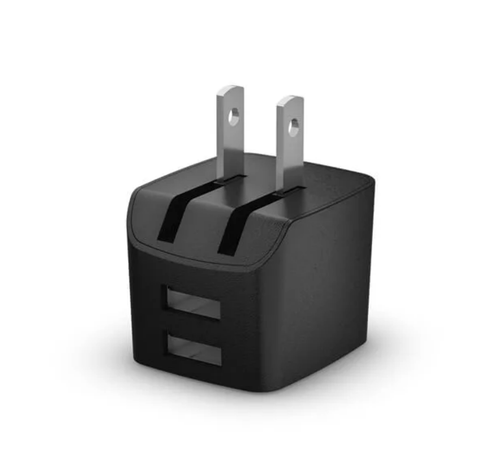usb two port wall charger with foldable plug 5v/2.4a - okie dog supply