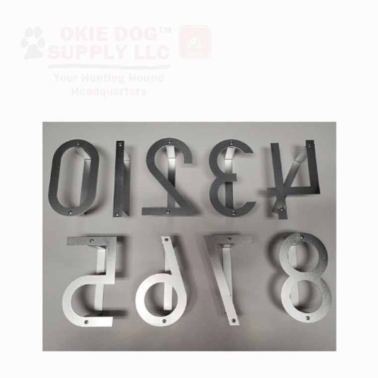 Aluminum field trial stencils at OKIE DOG SUPPLY. Numbers only. Set contains 0-9.