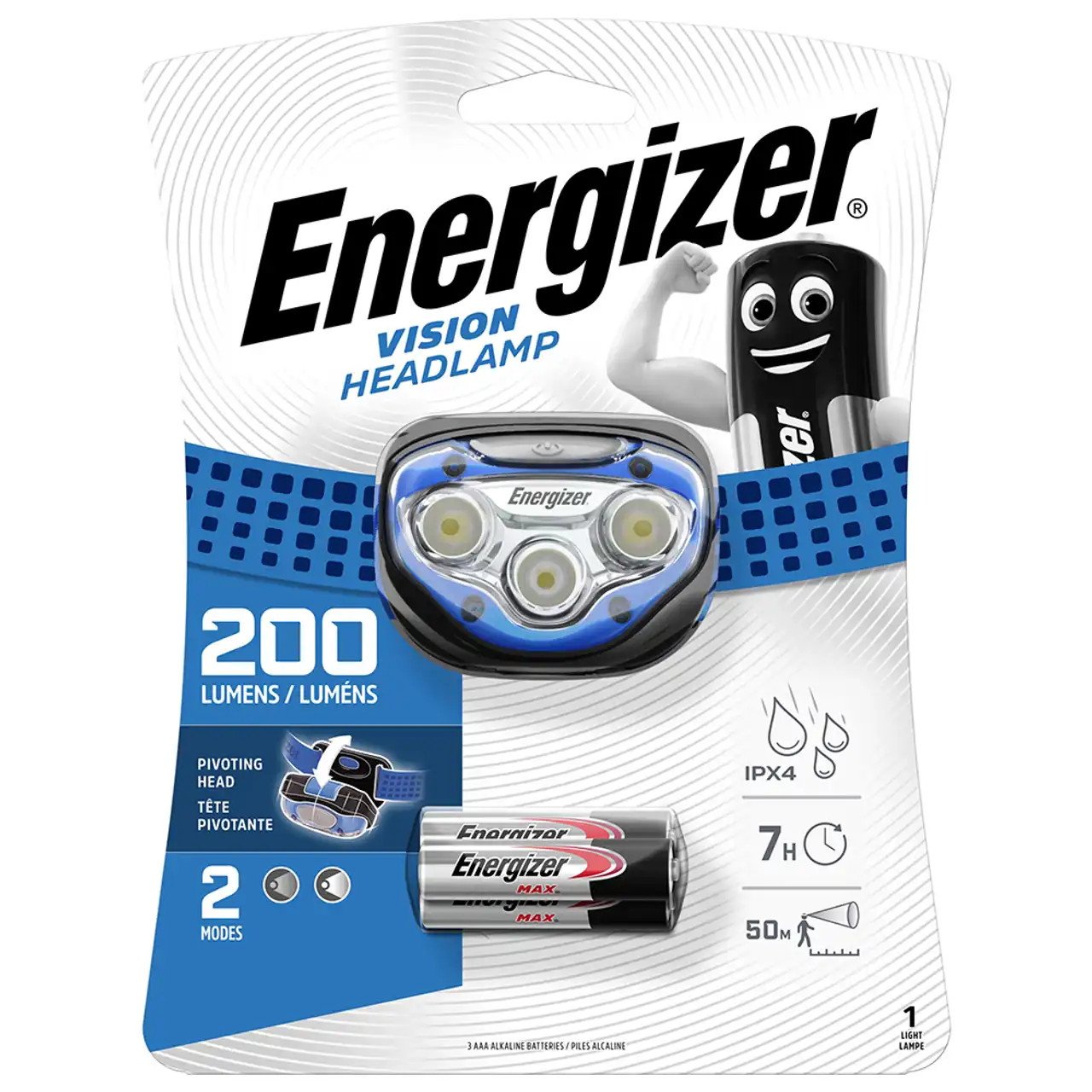Energizer Vision LED Blue Headlight 3AAA 200 Lumens