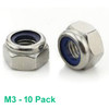 M3 Lock Nut - 10 pack - Stainless Steel  - (#NLS-310)