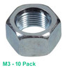 M3 Hex Nut - 10 pack - Stainless Steel  - (#NHS-310)