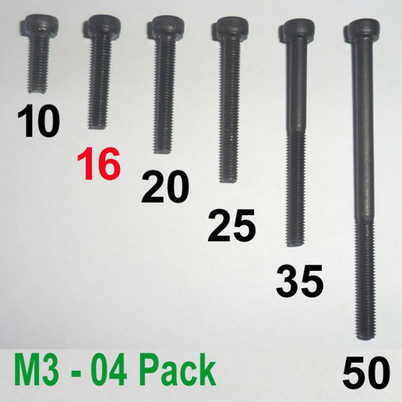 M3 x 16 -  Hex Socket Capscrew - 4 pack - (BSB-31604)