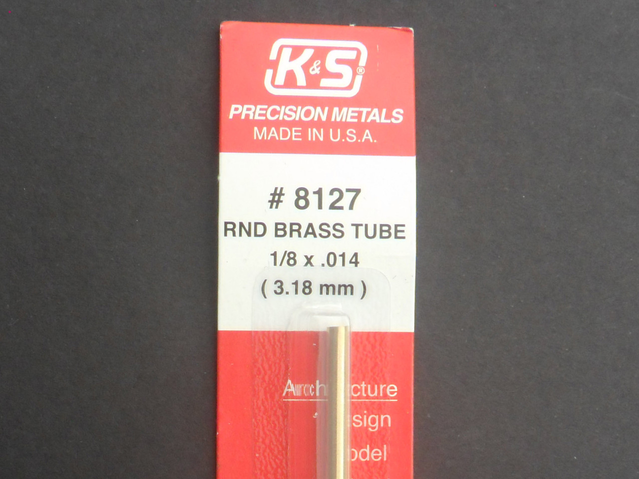 Brass Tube (1 in pack) - 3.18mm  x 305mm (1/8  x 12) - (KS-8127)