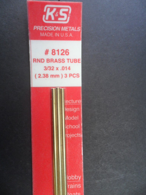 Brass Tube (3 pack) - 2.4mm  x 305mm (3/32 x 12) - (KS-8126)